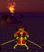 Crash rides the Firefly into the level
