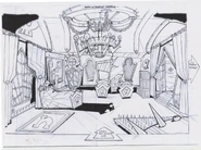 Concept art of a dorm room in the academy.