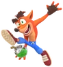 Promo render of Crash throwing a Nitro Bomb