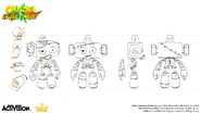 Concept art of the Zombots for On the Run!.
