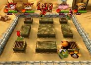 Tanks in the level Desert Fox in Crash Bash