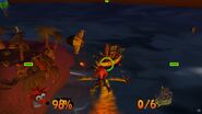 Crash hurriedly launches missiles at a ship.