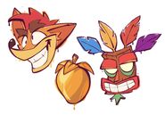 Concept art of a Golden Wumpa icon for It's About Time