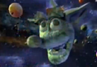 The planet shaped like Crash's head in the Team Bandicoot ending