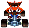 Fake Crash in his kart in CTR.