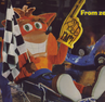 Crash relaxing in a garage.