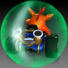 Promo render of Crash in a power shield.