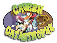 Crash and Cortex rollerbrawling in the level graphic for Cavern Catastrophe.