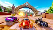 Evil Coco, Gnome Real Velo and Dark Spyro racing on Spyro Circuit