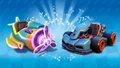 Promotional image featuring the Neon Hawk kart for Nitro-Fueled