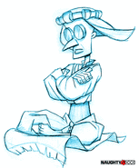 Concept art of a Flying Carpet Lab Assistant for Warped.