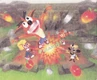 Japanese artwork of Crash, Coco, Tiny and Cortex competing in Jungle Bash