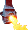 A fire-breathing tiki from Cortex Strikes Back