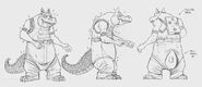 Concept art of Dingodile's figure