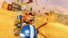 Crash racing in the Team Bandicoot kart from Nitro Kart