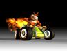 A promotional design of Dingodile in his kart in CTR.