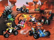 Japanese artwork of the main 8 battling in Rocky Road