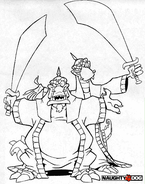 Concept art of the Komodo Bros