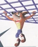 Japanese render of Crash climbing monkey bars