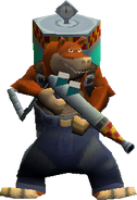 Dingodile em Crash of the Titans (apenas na versão de DS)