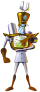 (Arte Promocional) Dr Nefarious Tropy (fazendo pose) em Crash Bandicoot 3: Warped