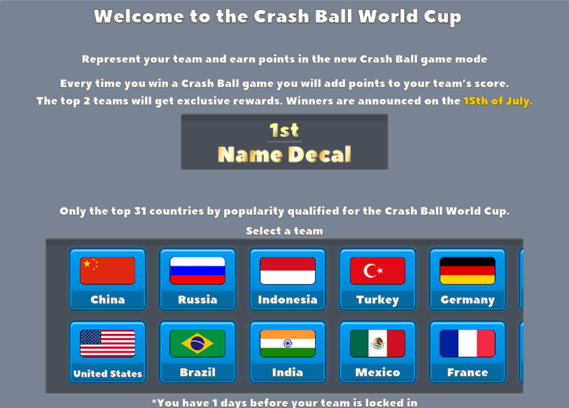 CRASH BALL WORLD CUP UPDATE - Crash of Cars 