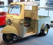 The 1957 variant of the Daihatsu Midget on display