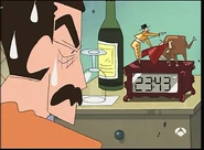 Typical Spanish: red wine, and a bullfighter as an alarm clock