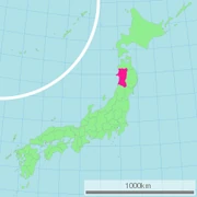 Akita is the red region.