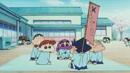 Kids at the kindergarten playing samurais at the beginning of the movie