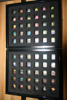 Empty case showing figure placement guide (Grannelle Collection)