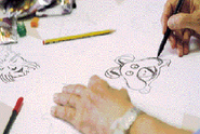 An artist designs Oink