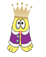 Eggy dressed like a king