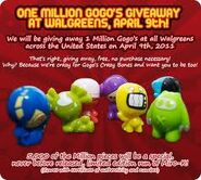 Promotional image for the 1 Million Gogo's Giveaway