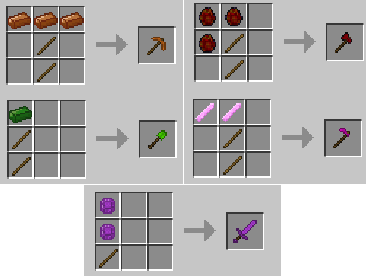 minecraft crafting guide tools