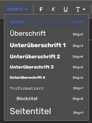 Abbild der verschiedenen Textvarianten