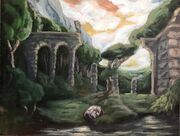 "Zähringisches Sommeridyll mit Dresitztal", Wettiner Schule, 1285; in Anlehnung an den für die Altlande bedeutsamen Hered machte K. F. von Zähringen die Dresitz zum Heimatsymbol Zähringens.