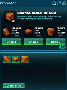 Creativerse processing orange block of goo 2018-12-21 18-26-03-23