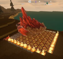 Creativerse ROckzilla on crafted lava blocks and driftwood with fire pits 2018-12-25 17-49-58-16