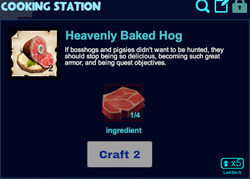 Heavenly baked hog cooking station