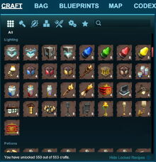 Creativerse crafting menu 2019 Februar 28th 02