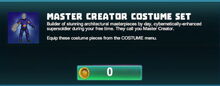 Creativerse Master Creator Costume Set claiming for free