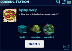 Spiky soup cooking station