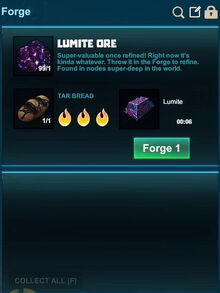 Creativerse Forge Lumite with tar bread 2017-08-07