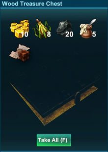 Content Of Wood Treasure Chest