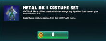 Creativerse Metal MK1 Costume Set claiming for free