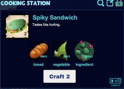 Spiky sandwich cooking station