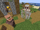 Minecraftian villager and minecraftian iron golem