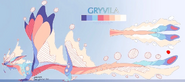 Gryvila concept art with its Glimmer segments marked