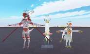Size comparison with Idrabark and Ani, front view